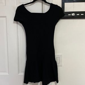 H&M divided black stretchy cap sleeve dress with flare bottom
